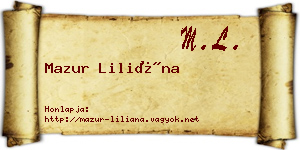 Mazur Liliána névjegykártya